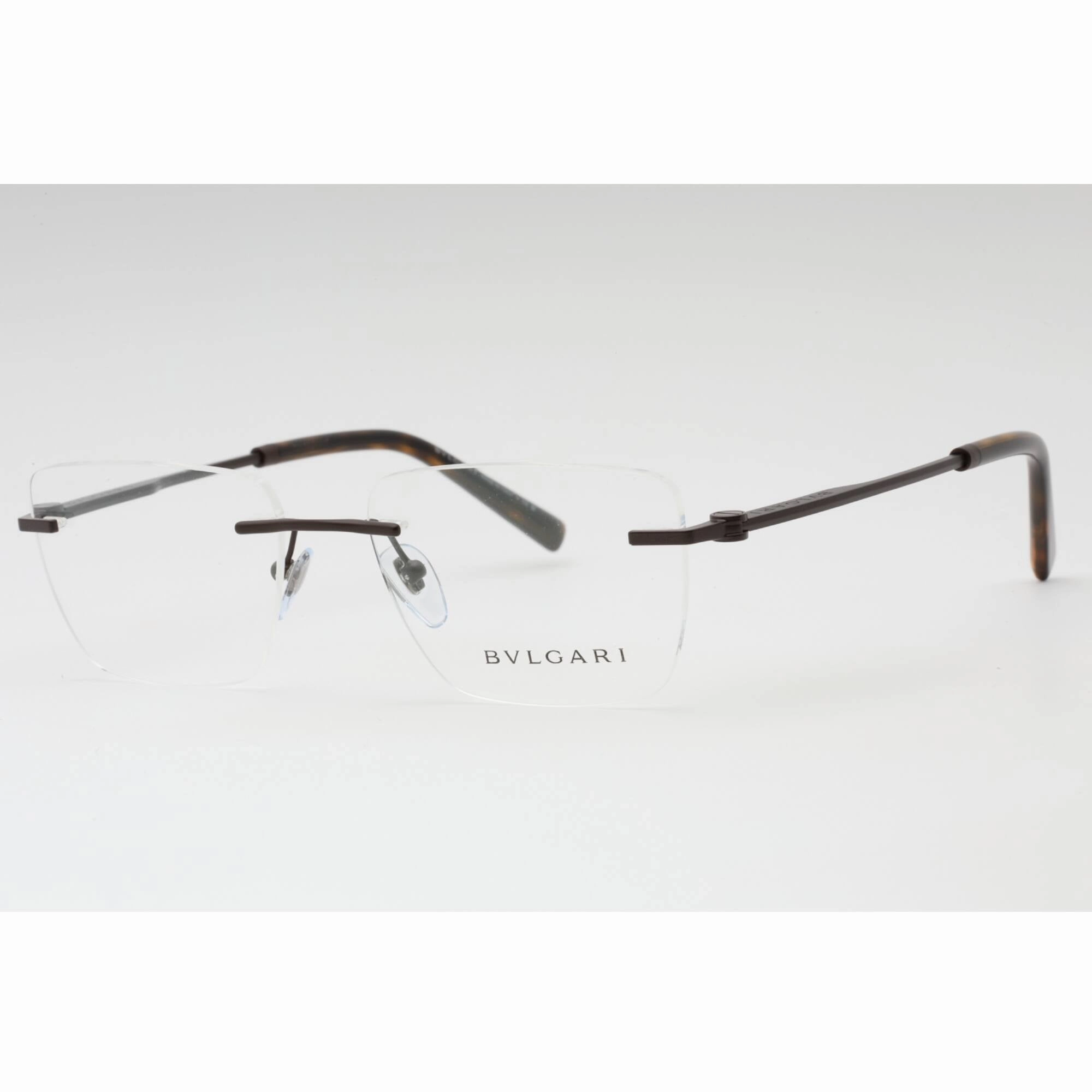 Bvlgari Men's Eyeglasses - Matte Brown Rimless Rectangular 57mm Frame | 0BV1122 2073