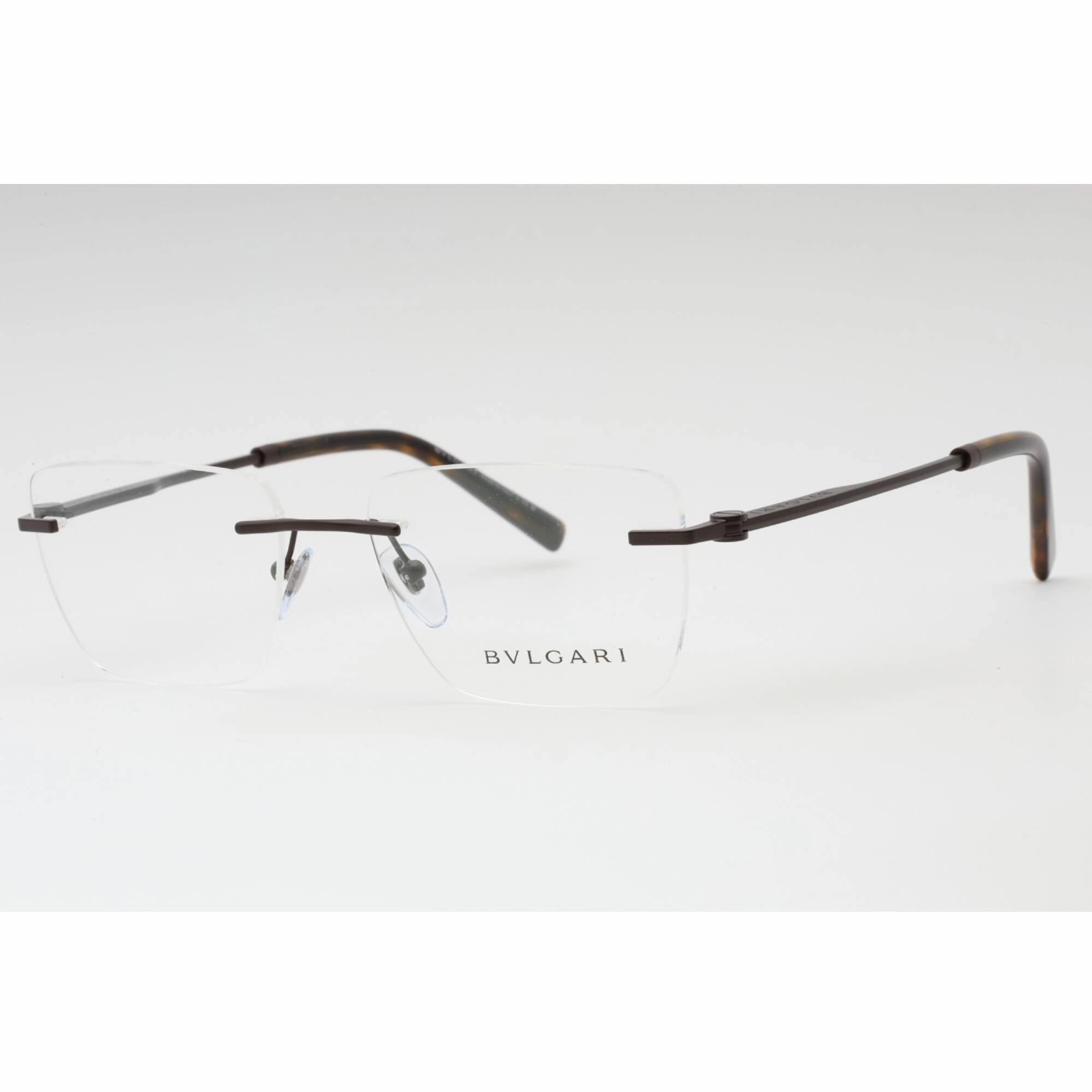 Bvlgari Men's Eyeglasses - Matte Brown Rimless Rectangular 57mm Frame | 0BV1122 2073