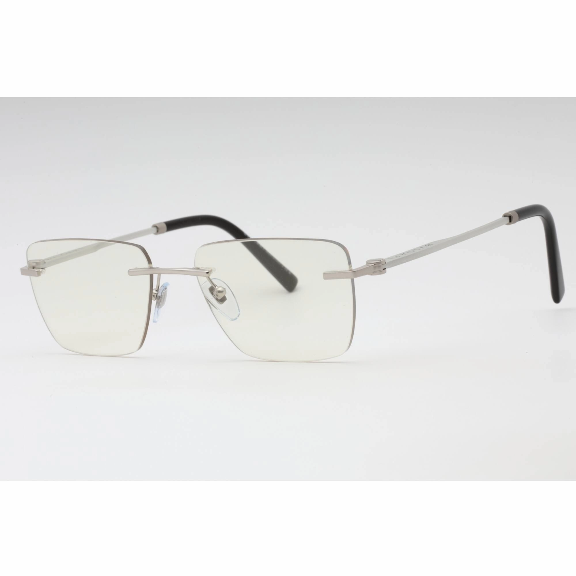Bvlgari Men's Eyeglasses - Matte Silver Rimless Rectangular 57mm Frame | 0BV1122 2072