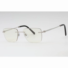 Bvlgari Men's Eyeglasses - Matte Silver Rimless Rectangular 57mm Frame | 0BV1122 2072