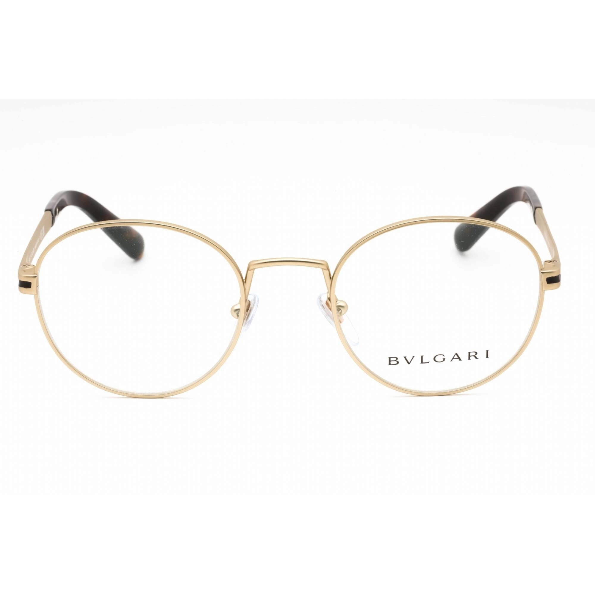 Bvlgari Men's Eyeglasses - Pale Gold Metal Full Rim Round Shape Frame | 0BV1119 2022
