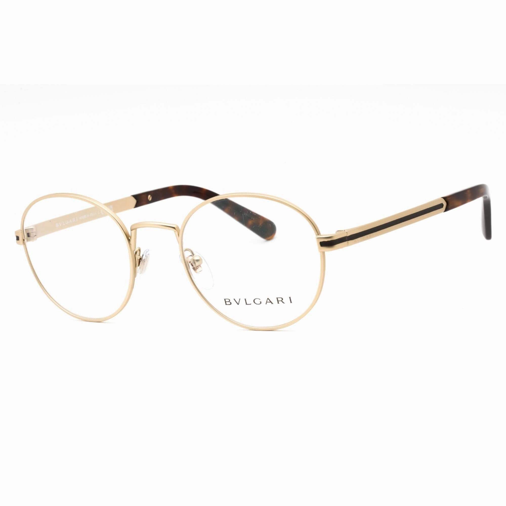 Bvlgari Men's Eyeglasses - Pale Gold Metal Full Rim Round Shape Frame | 0BV1119 2022
