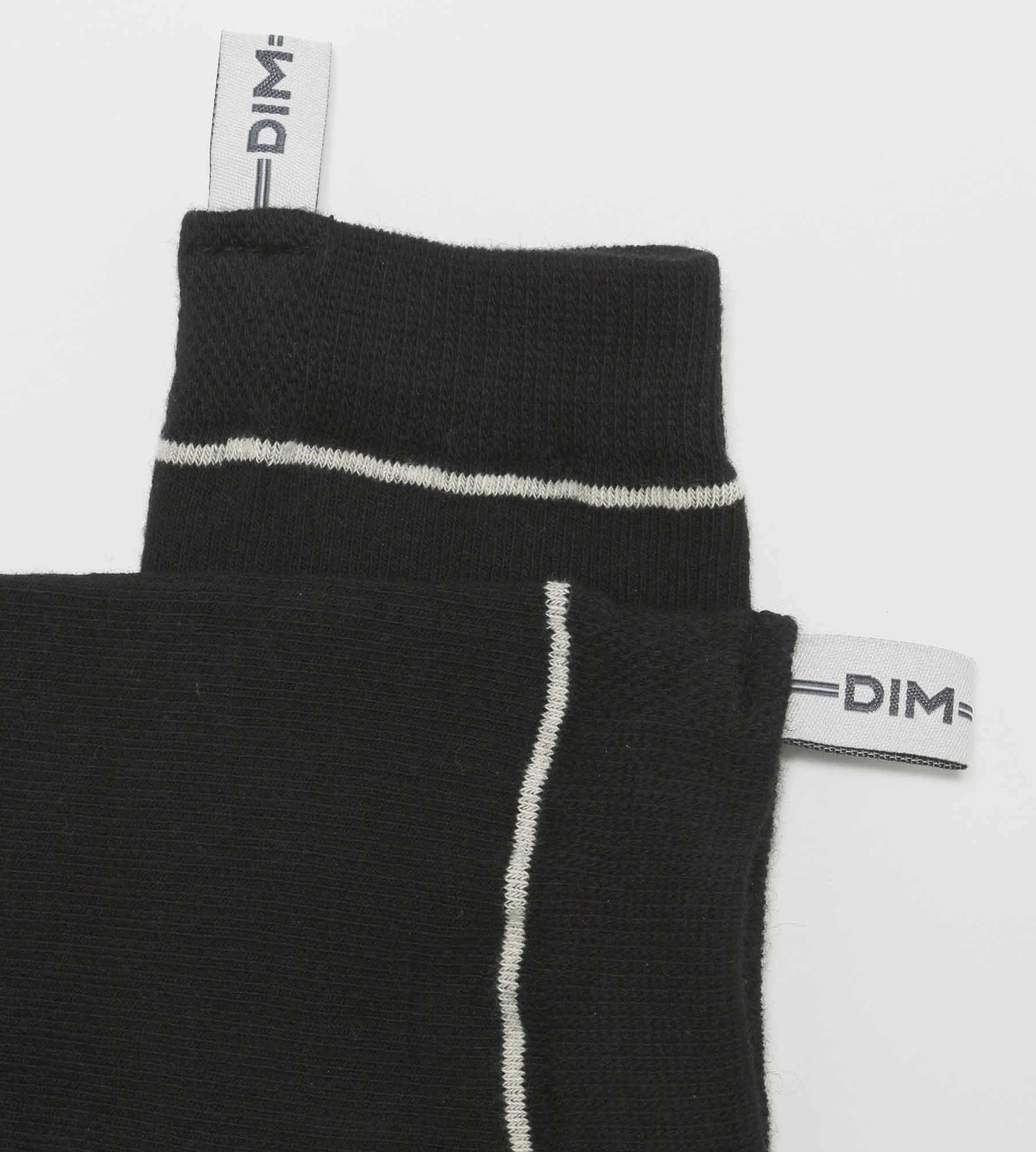 Chaussettes unisexe en coton modal côtelé Noir Dim Icons