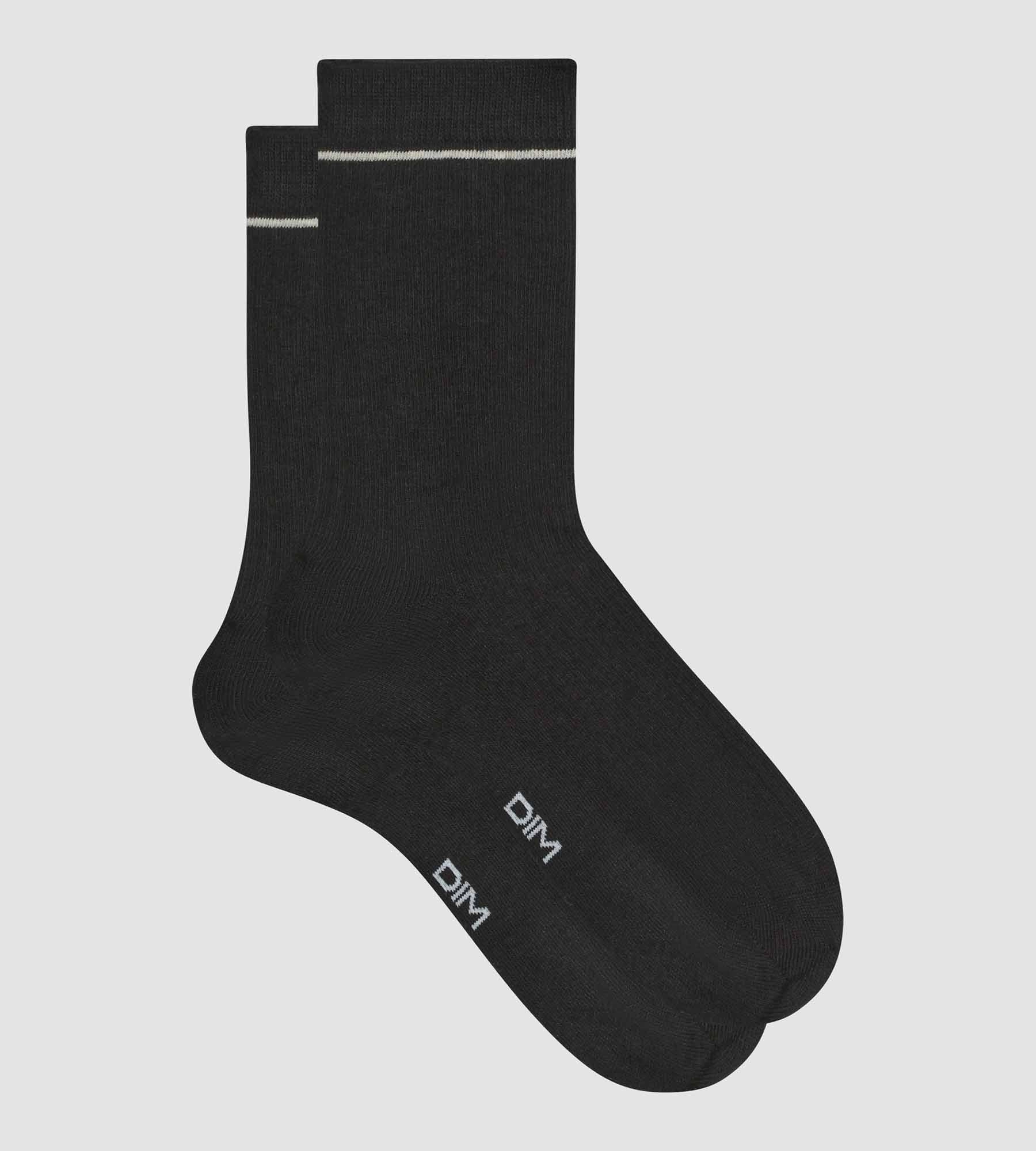 Chaussettes unisexe en coton modal côtelé Noir Dim Icons