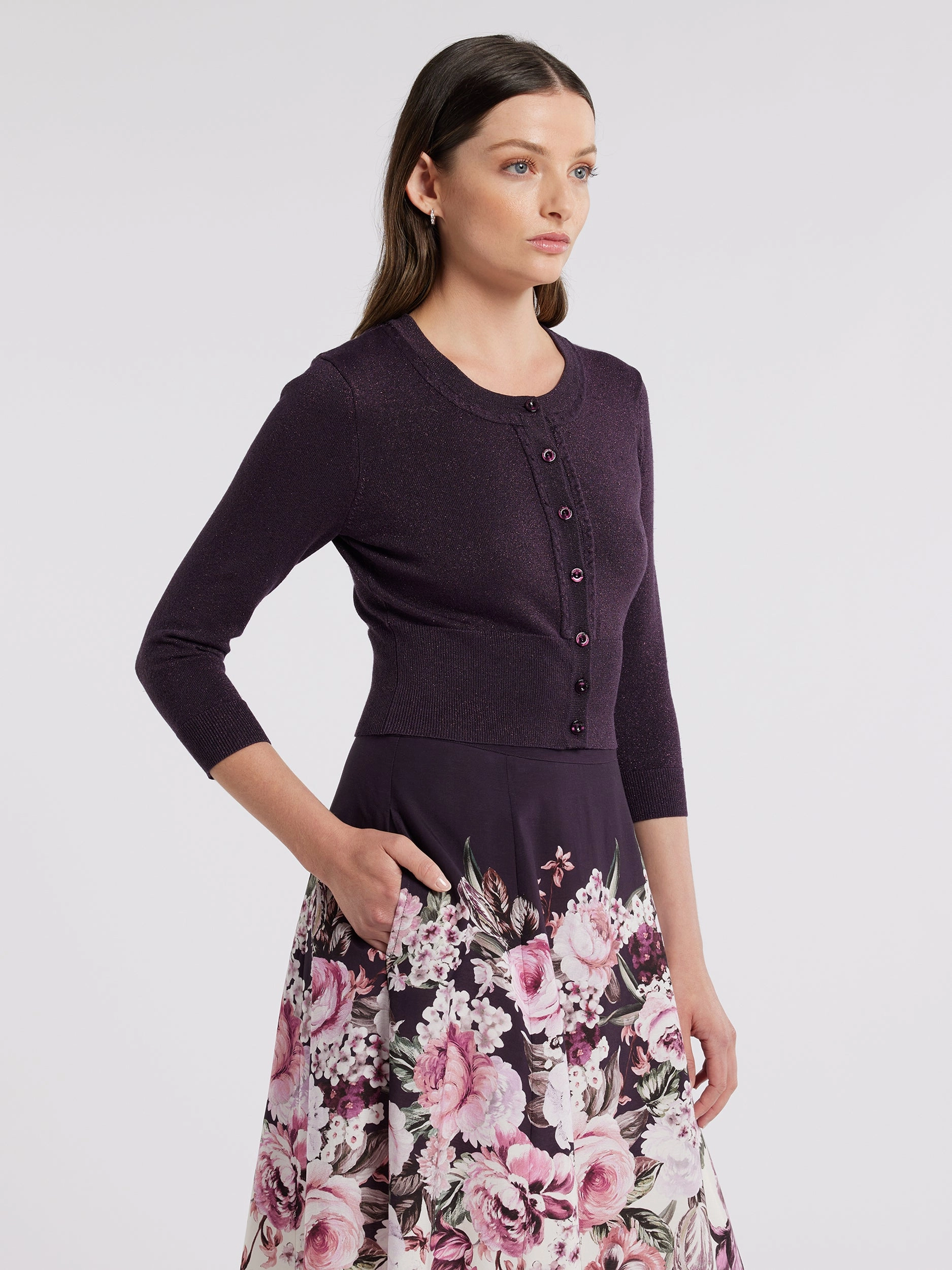 Chessie Shimmer 3/4 Sleeve Cardi