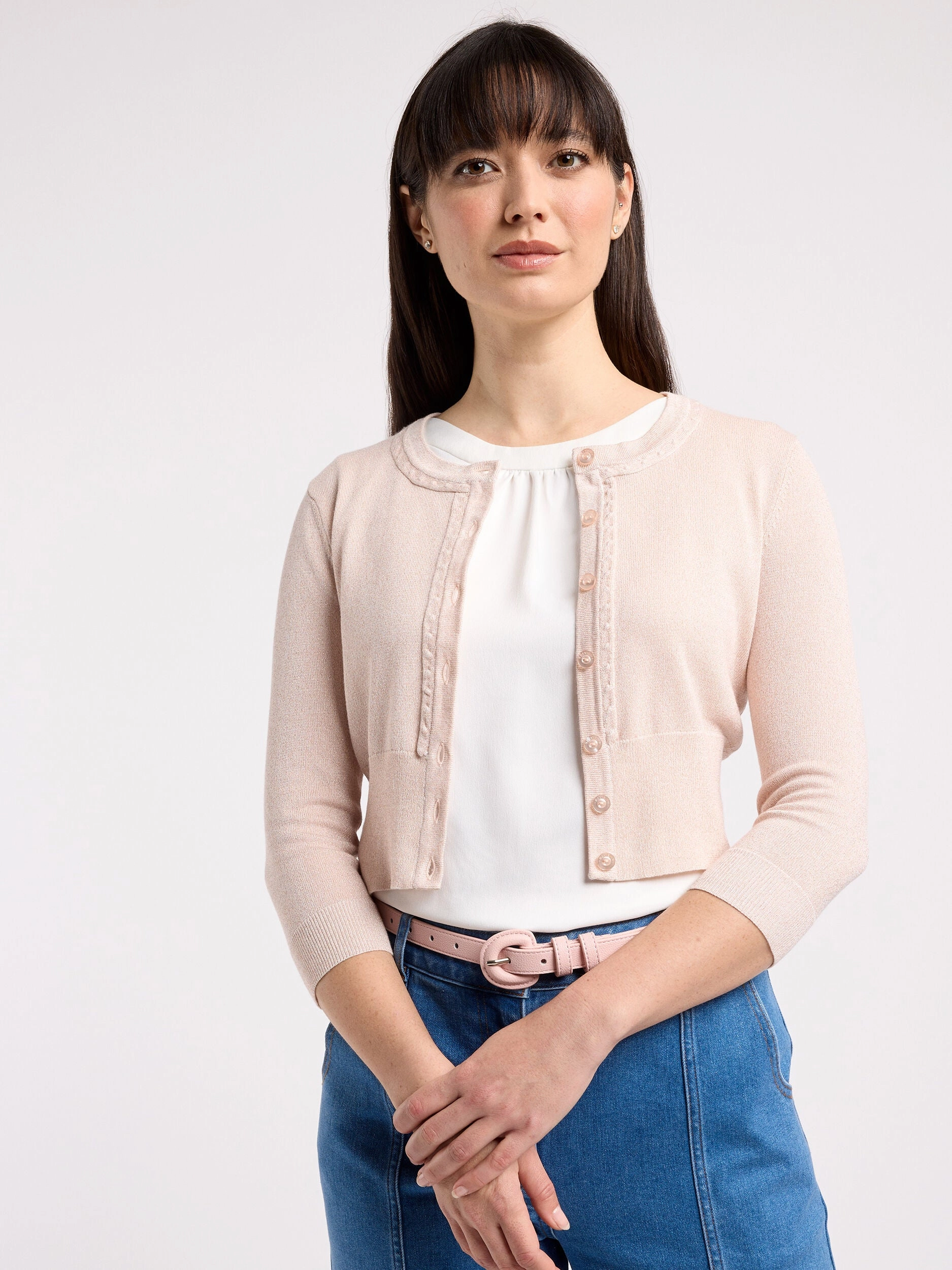 Chessie Shimmer 3/4 Sleeve Cardi