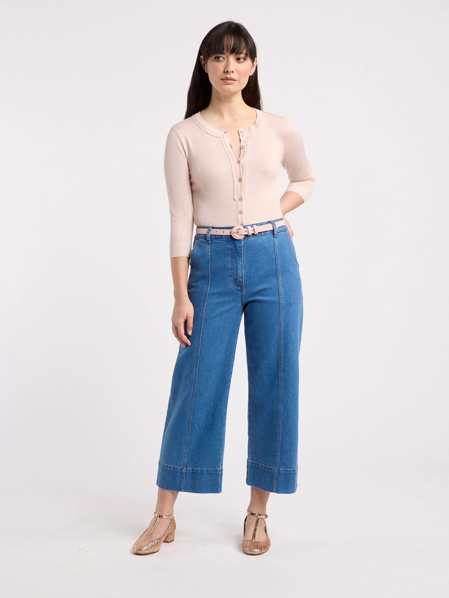 Chessie Shimmer 3/4 Sleeve Cardi