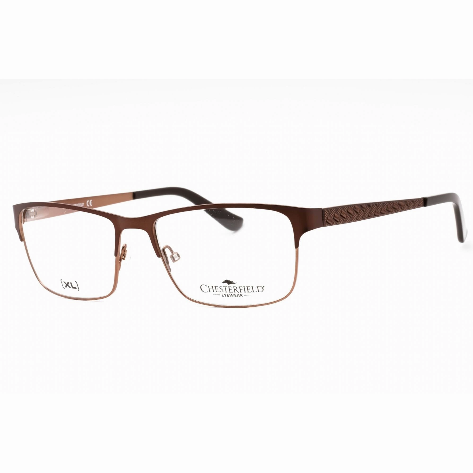 Chesterfield Men's Eyeglasses - Brown Metal Full Rim Rectangular Frame | 34 XL 0RD3 00