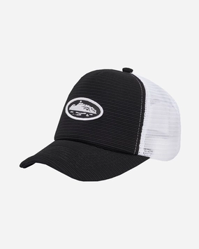 CORTEIZ SS24 SHORT PEAK TRUCKER HAT BLACK