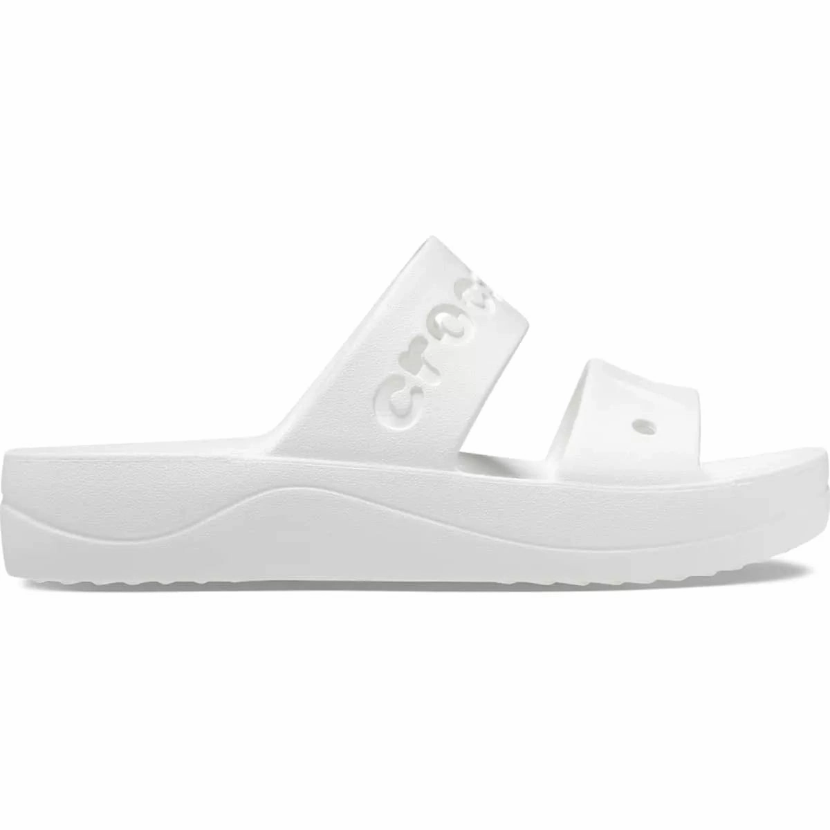 Crocs 208188-100-W6 Baya Platform Slide Sandal White - Iconic Comfort, Customizable Design