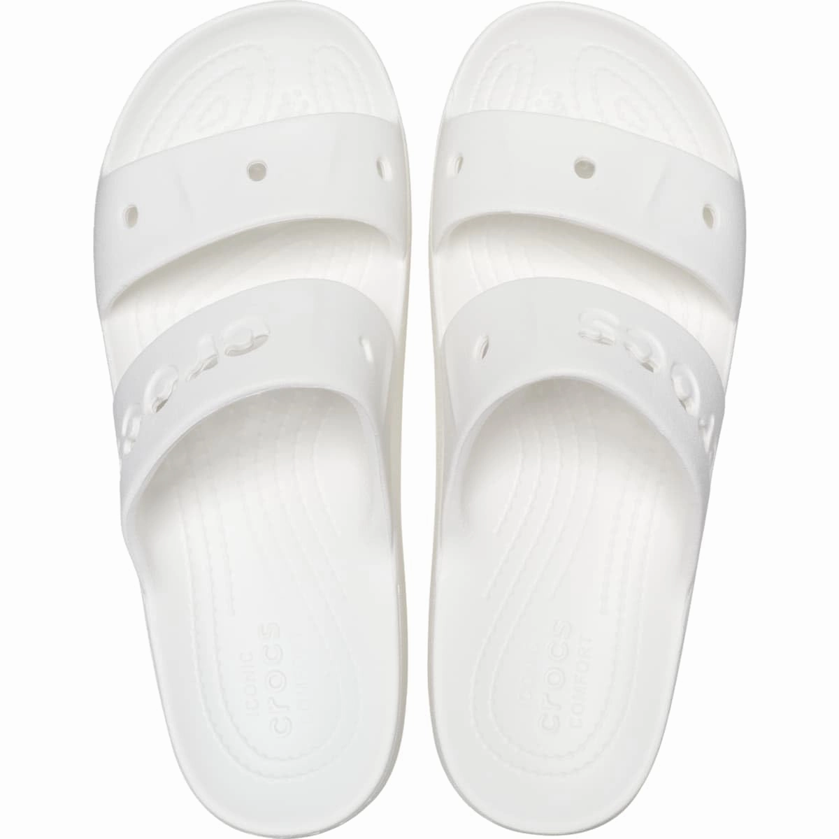Crocs 208188-100-W6 Baya Platform Slide Sandal White - Iconic Comfort, Customizable Design