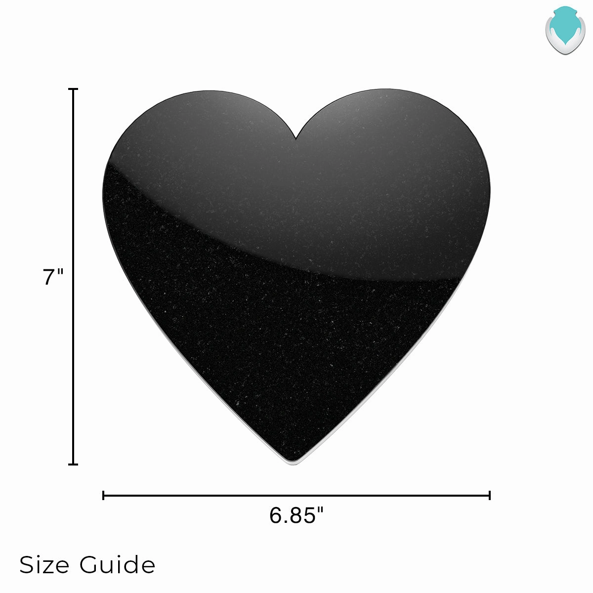 Custom Engraved Black Granite Plaque - Heart