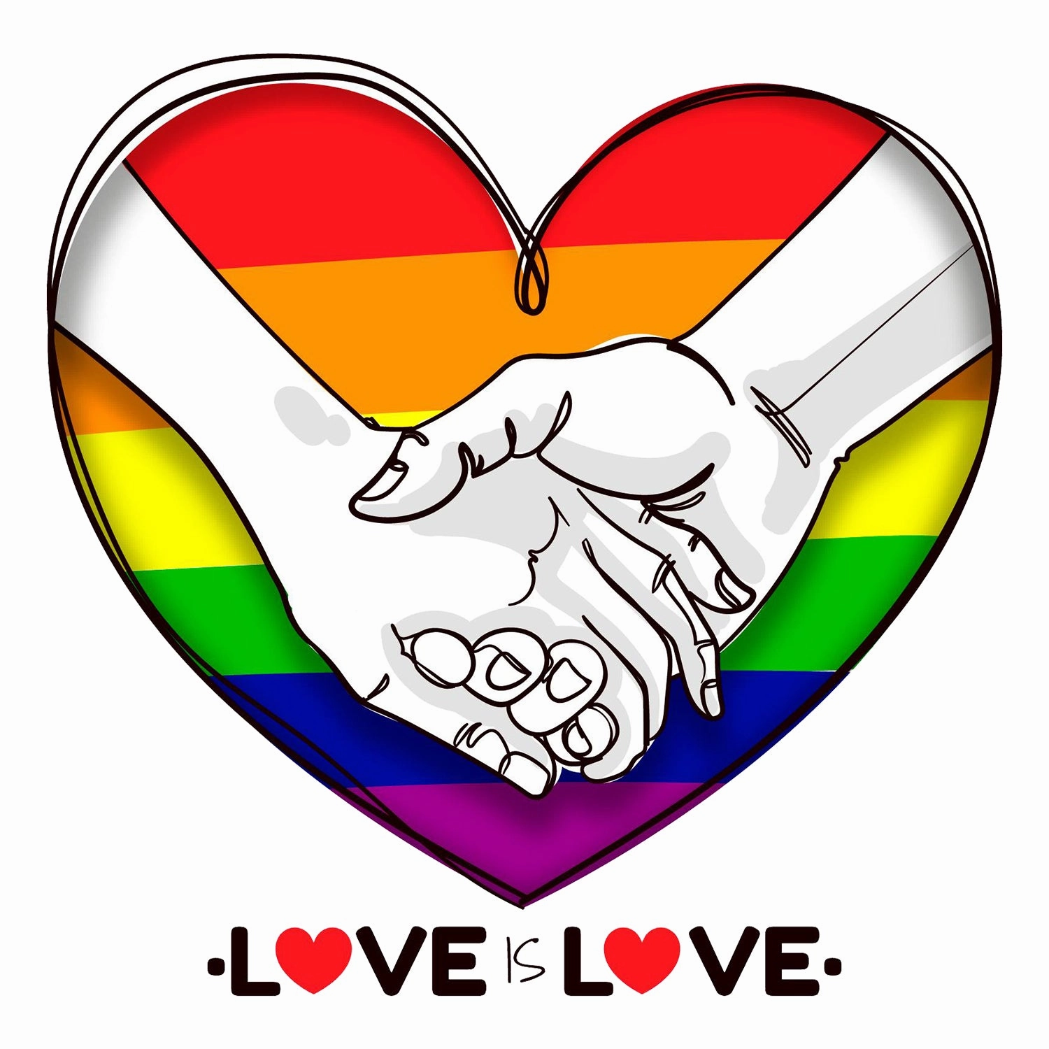 Custom White Red-Black Rainbow Colored Heart For Pride Month Love Is Love LGBT Authentic Baseball Jersey