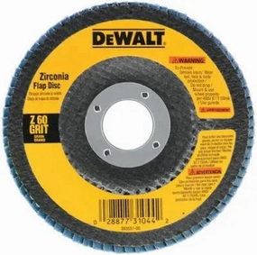 DEWALT DW8308-Flap Disc, Zirconia, 4-1/2-Inches X 7/8-Inches, 60-Grit
