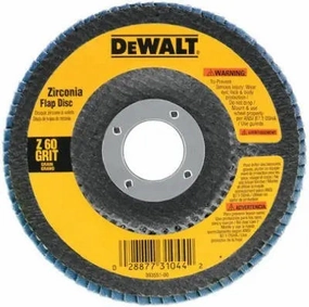 DEWALT DW8308-Flap Disc, Zirconia, 4-1/2-Inches X 7/8-Inches, 60-Grit