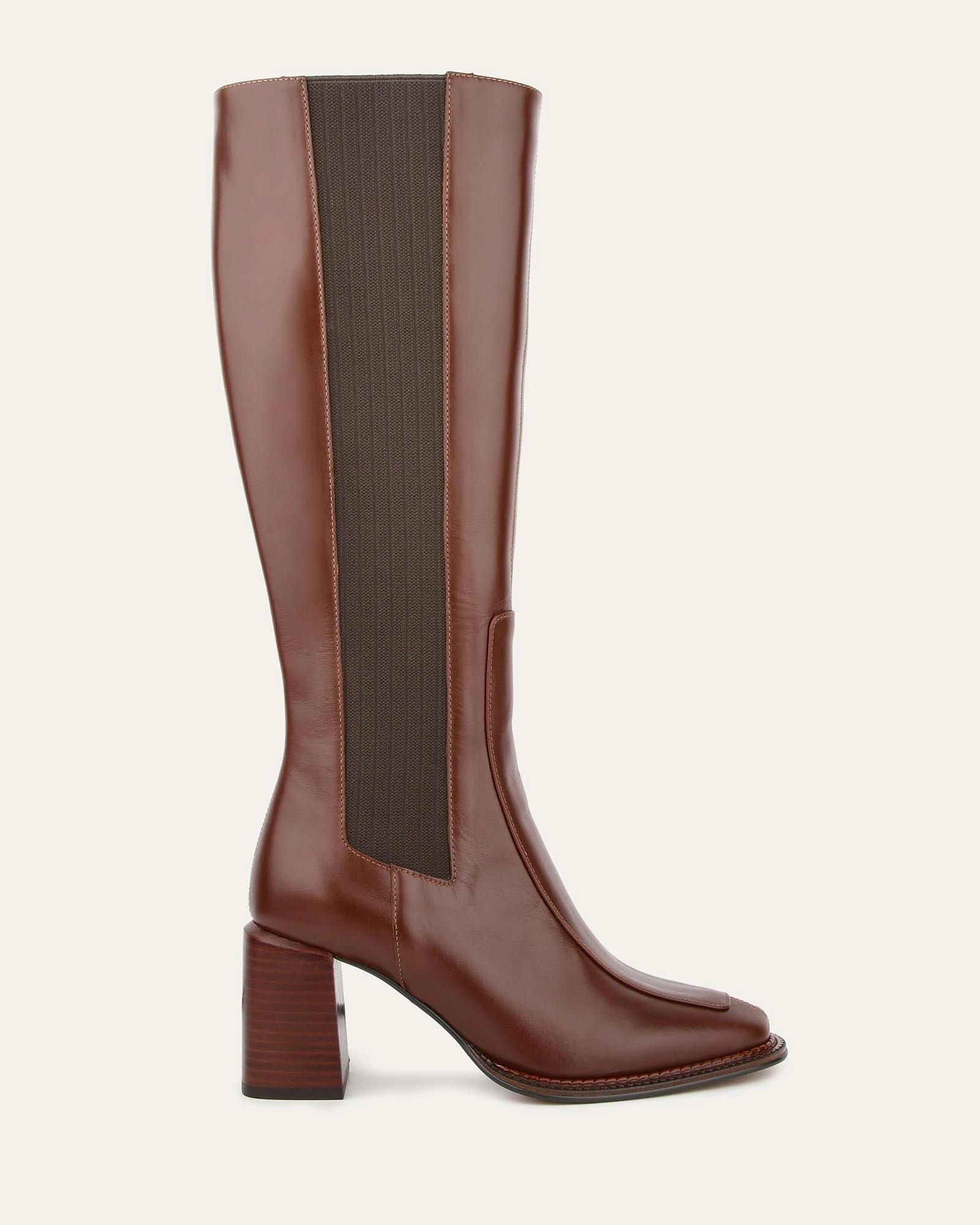 DIVINE KNEE BOOTS DARK CHOC LEATHER