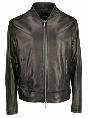 Dsquared2 Leather Bomber Jacket