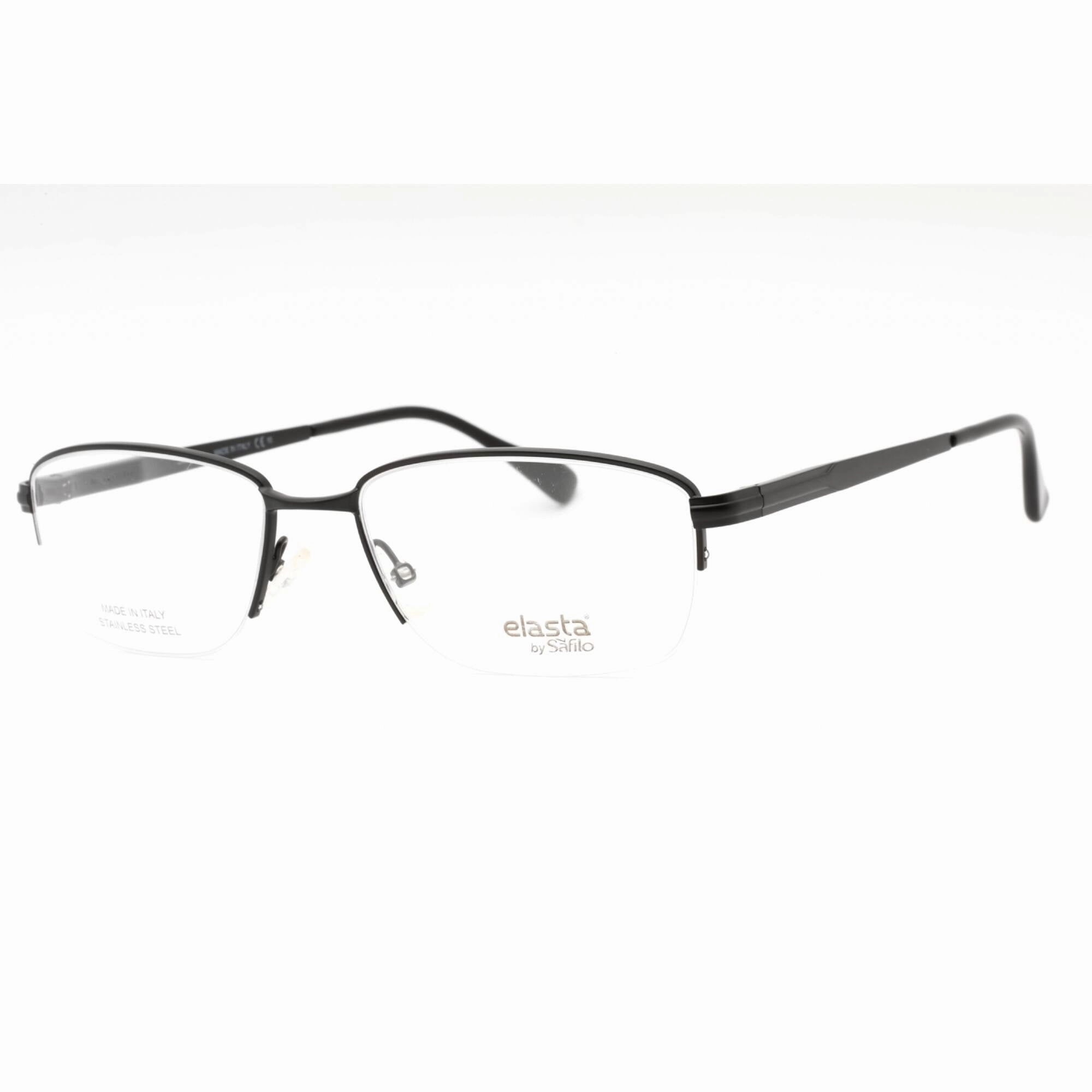 Elasta Men's Eyeglasses - Matte Black Metal Half Rim Rectangular | E 7239 0003 00