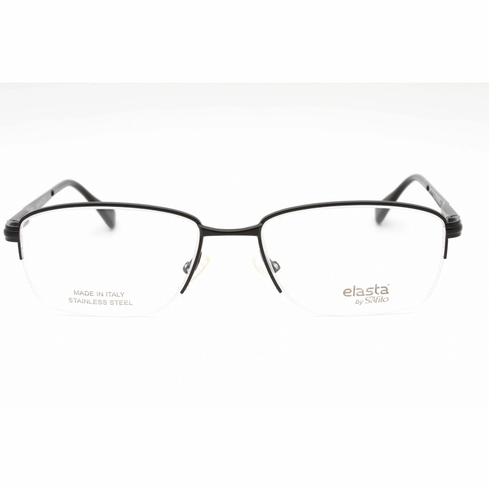 Elasta Men's Eyeglasses - Matte Black Metal Half Rim Rectangular | E 7239 0003 00
