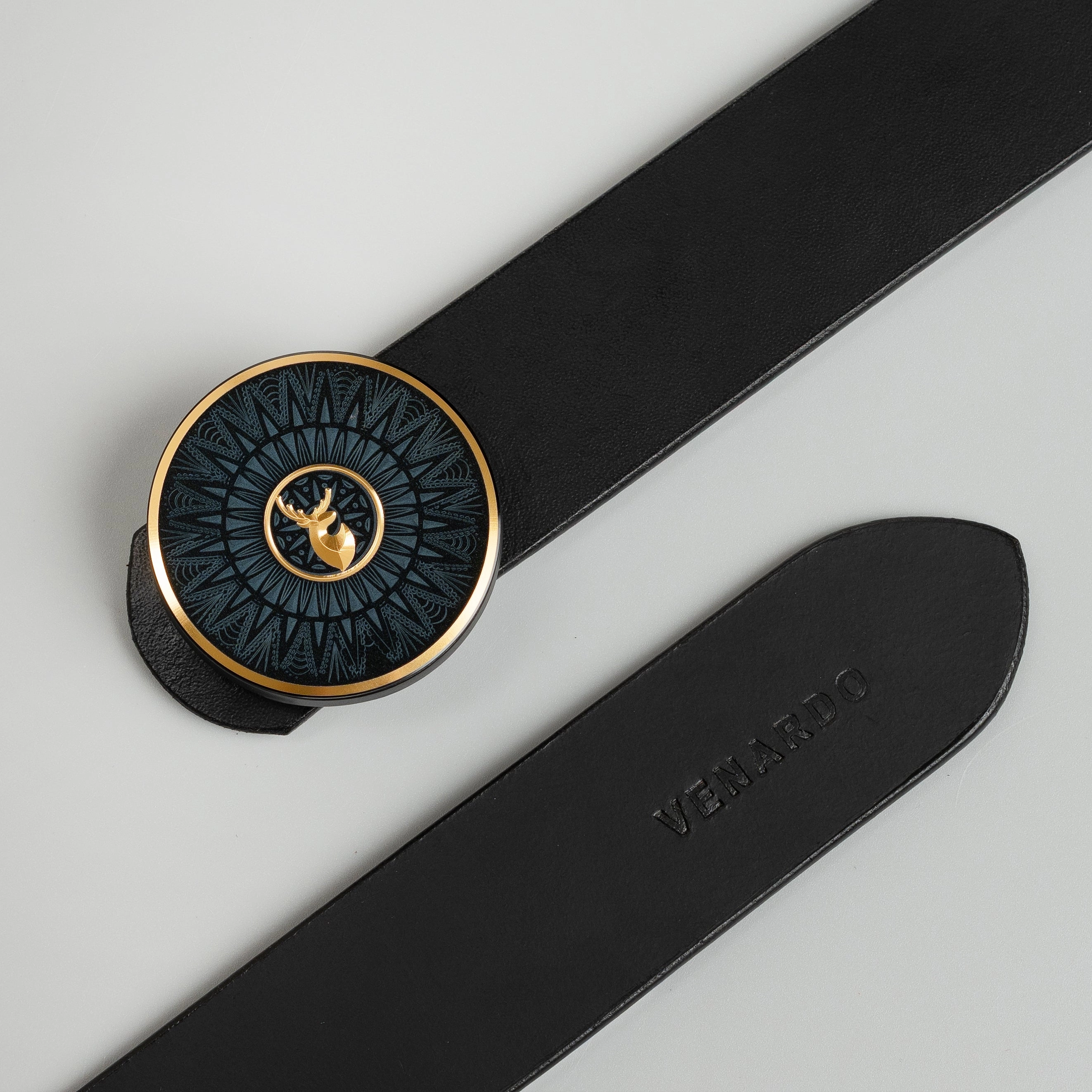 Ethan MEN'S BLACK LEATHER BELT FOR MEN