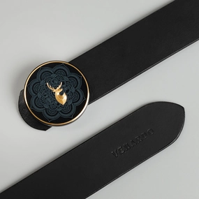 Frank MEN'S BLACK LEATHER BELT FOR MEN