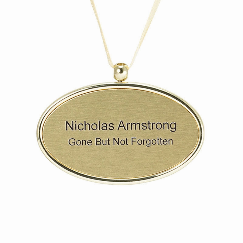 Gold Oval Pendant with Engraving