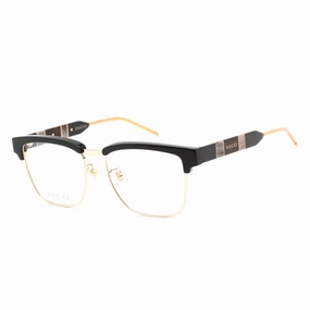 Gucci Men's Eyeglasses - Black Gold Acetate/Metal Full Rim Pilot Frame | GG0605O 001