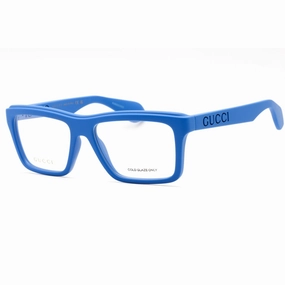 Gucci Men's Eyeglasses - Blue-Blue-Transparent Full Rim Rectangular | GG1573O 004