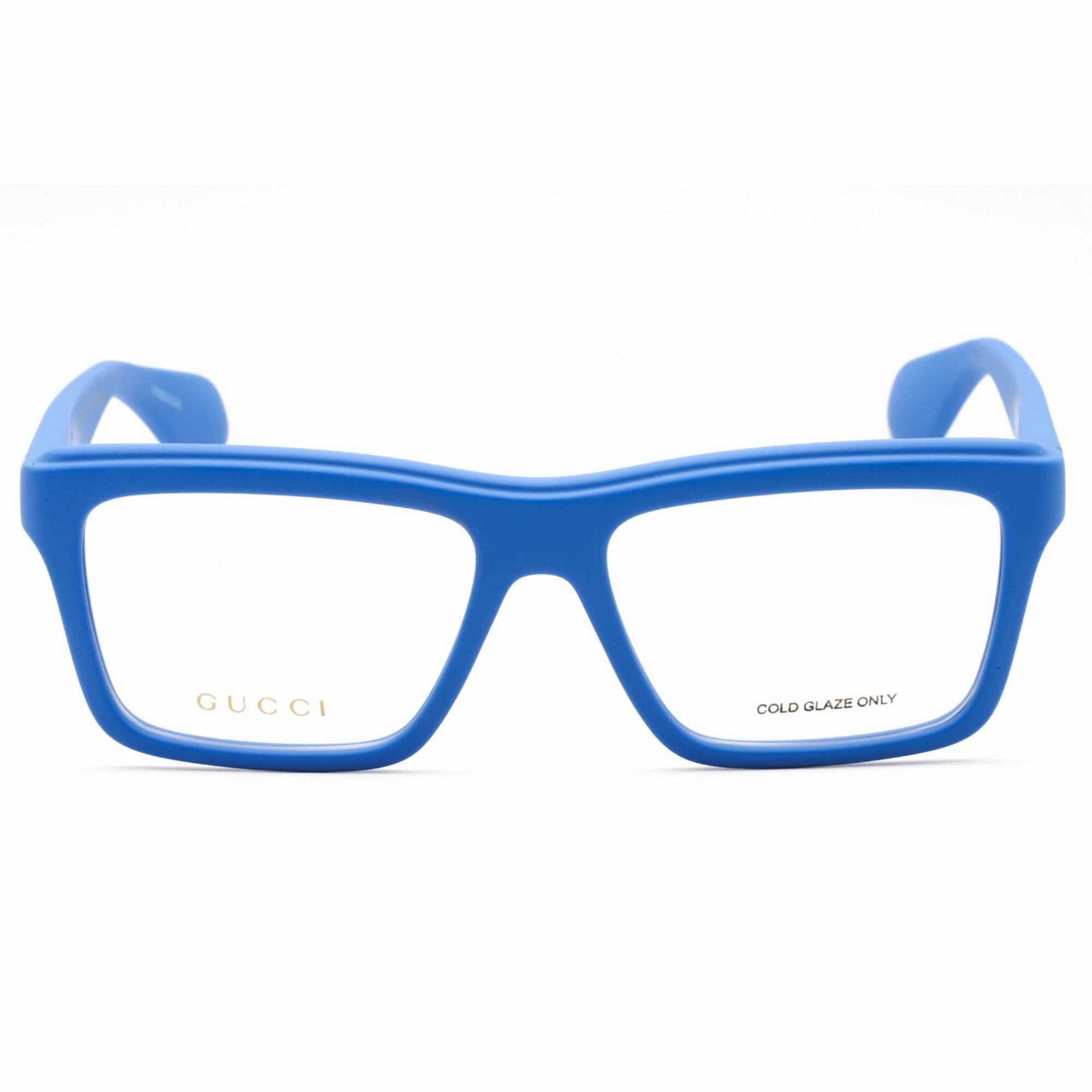Gucci Men's Eyeglasses - Blue-Blue-Transparent Full Rim Rectangular | GG1573O 004