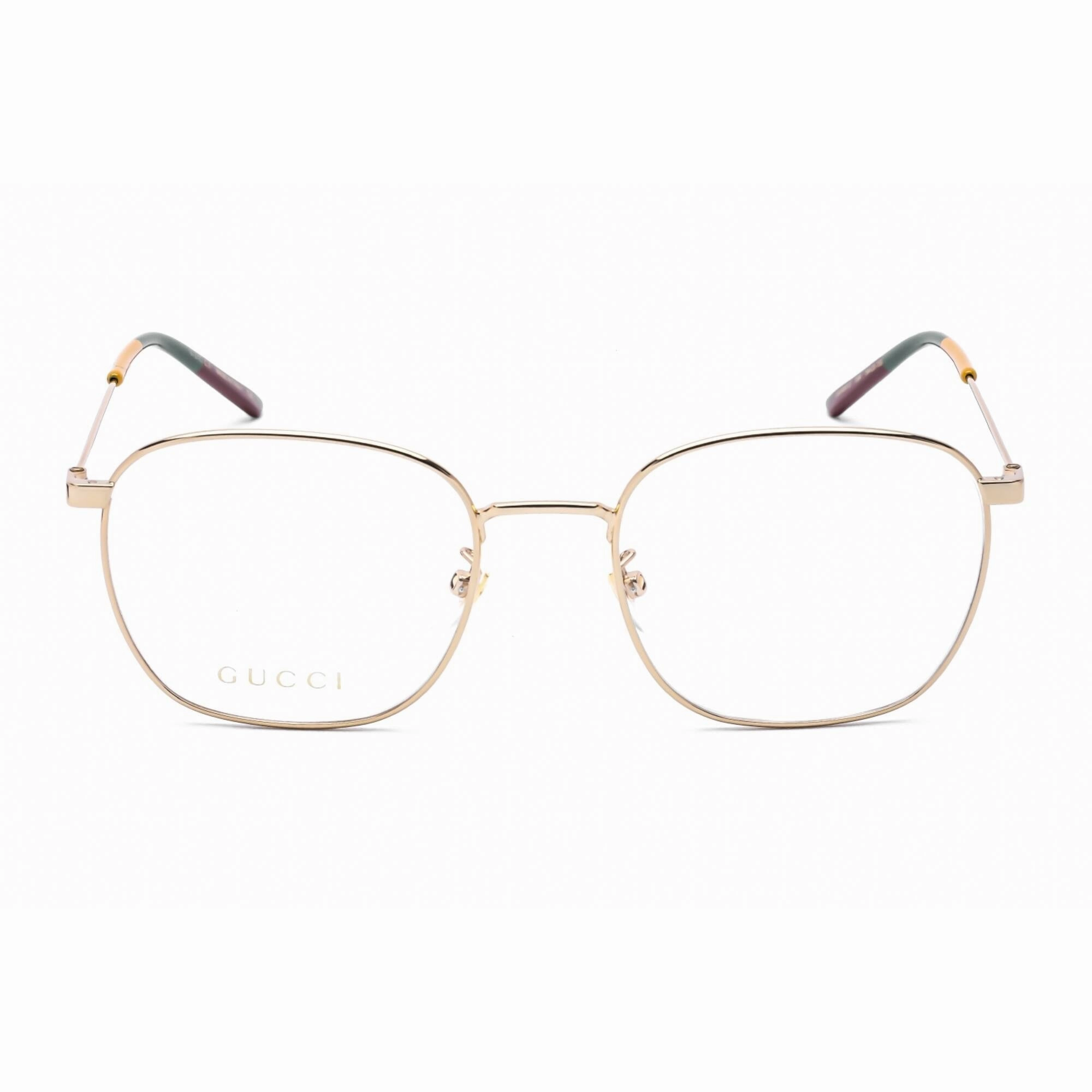 Gucci Men's Eyeglasses - Gold Metal Full Rim Oval Frame Clear Demo Lens | GG0681O 004