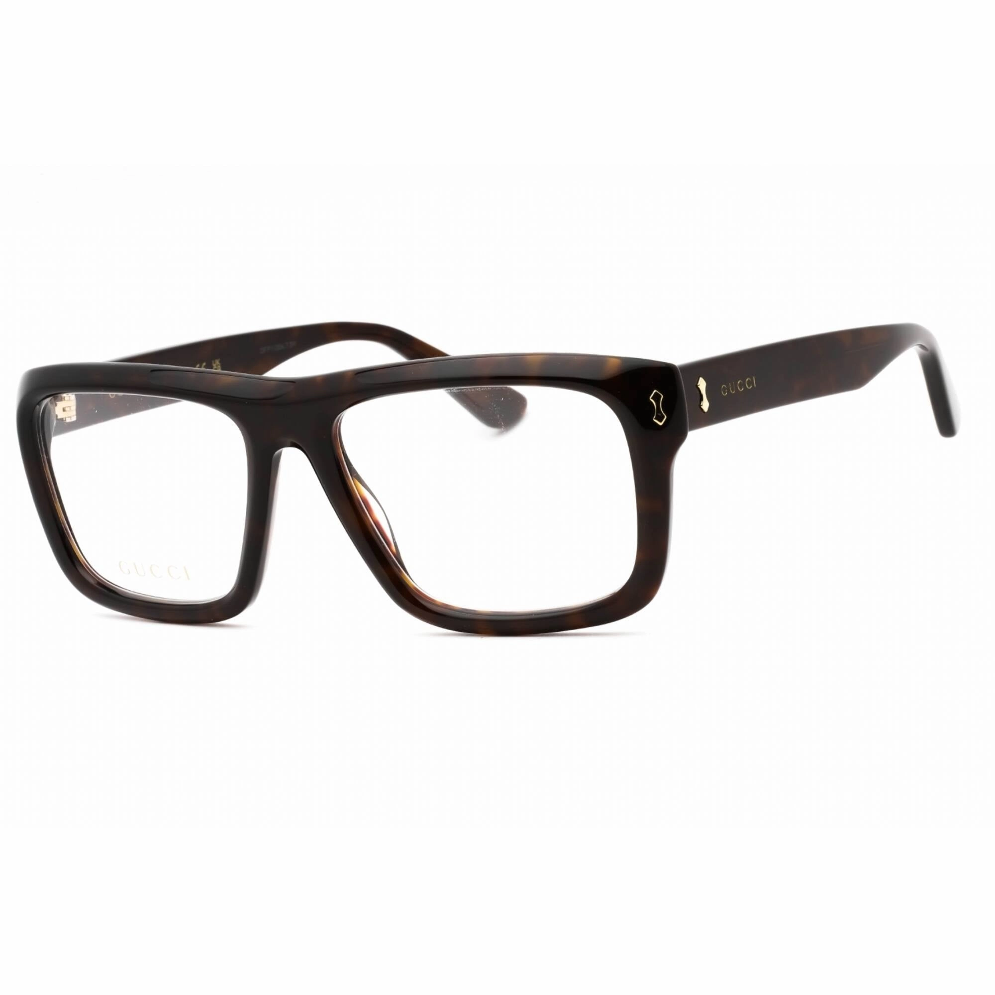 Gucci Men's Eyeglasses - Havana Plastic Full Rim Rectangular Shape Frame | GG1462O 002