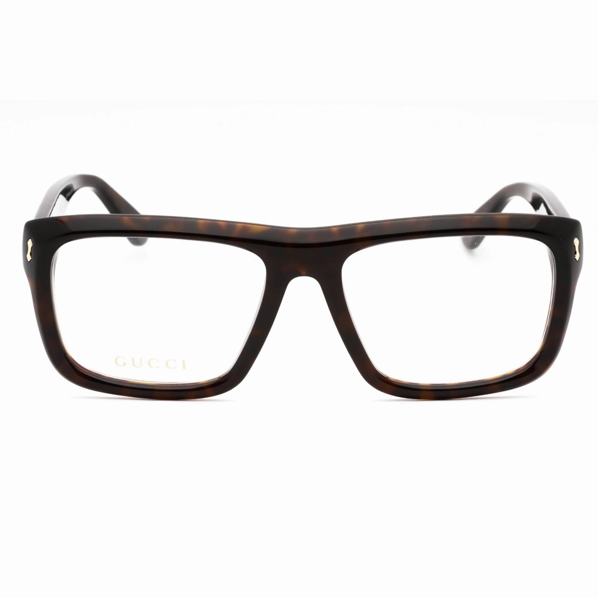 Gucci Men's Eyeglasses - Havana Plastic Full Rim Rectangular Shape Frame | GG1462O 002