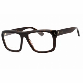 Gucci Men's Eyeglasses - Havana Plastic Full Rim Rectangular Shape Frame | GG1462O 002