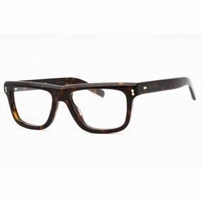 Gucci Men's Eyeglasses - Tortoise Plastic Full Rim Rectangular Frame | GG1525O 002