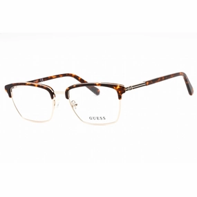 Guess Men's Eyeglasses - Dark Havana Metal Full Rim Rectangular Frame | GU50062 052