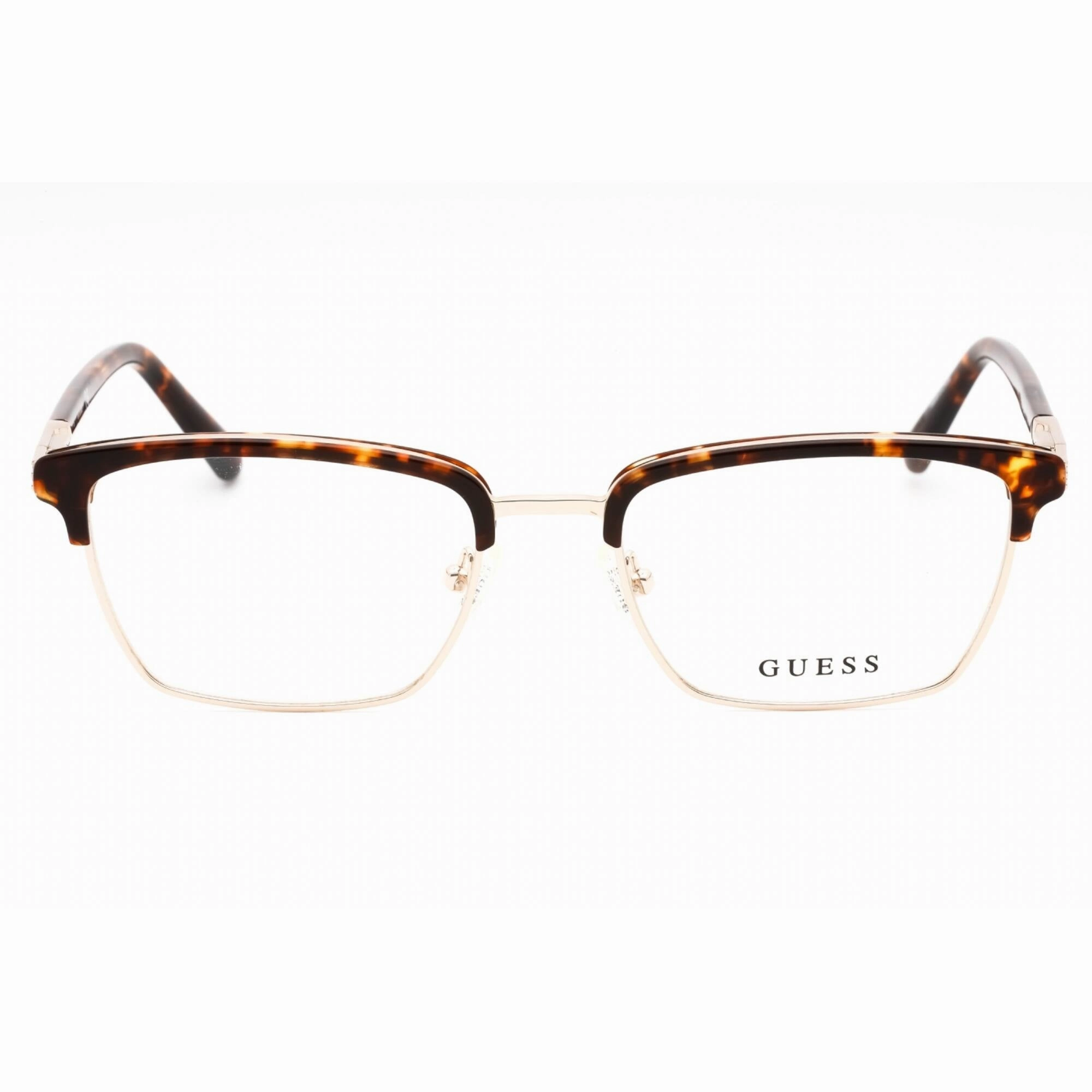 Guess Men's Eyeglasses - Dark Havana Metal Full Rim Rectangular Frame | GU50062 052