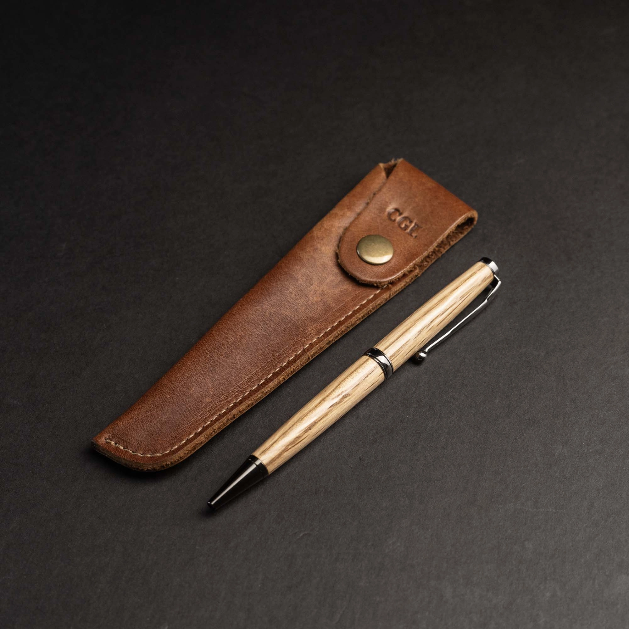Hand-Turned Tennessee Whiskey Barrel Wood Comfort Style Pen   Pen Sleeve