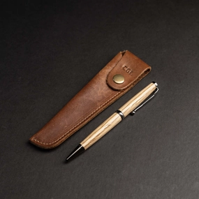 Hand-Turned Tennessee Whiskey Barrel Wood Comfort Style Pen   Pen Sleeve