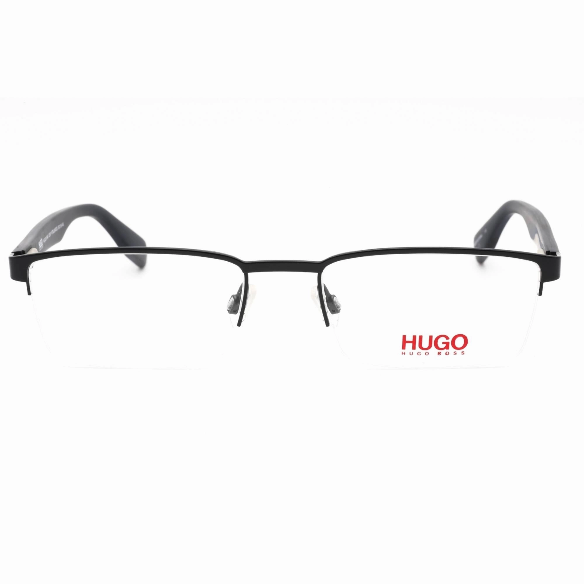 Hugo Men's Eyeglasses - Matte Blue Wood Rectangular Metal Frame | HG 0324 SAM 02WF 00