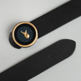 Jacob MEN'S BLACK LEATHER BELT FOR MEN