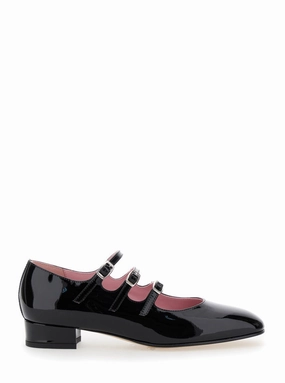 Kina' Black Mary Janes With Straps And Block Heel