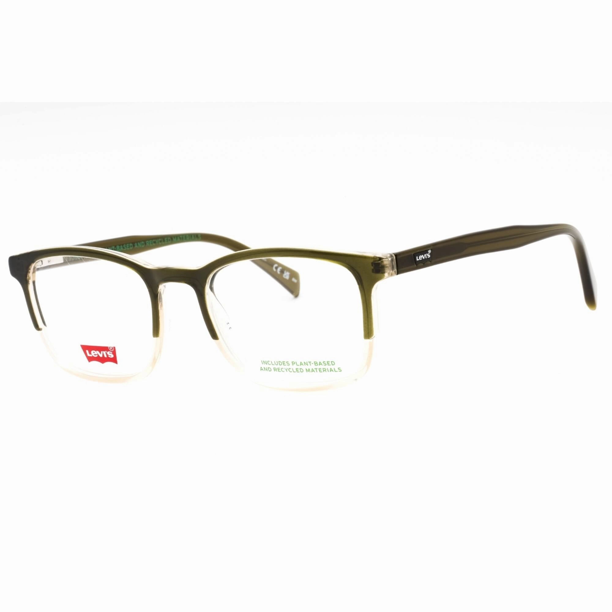 Levi's Men's Eyeglasses - Green Crystal Plastic Rectangular Frame | LV 5042 0B59 00