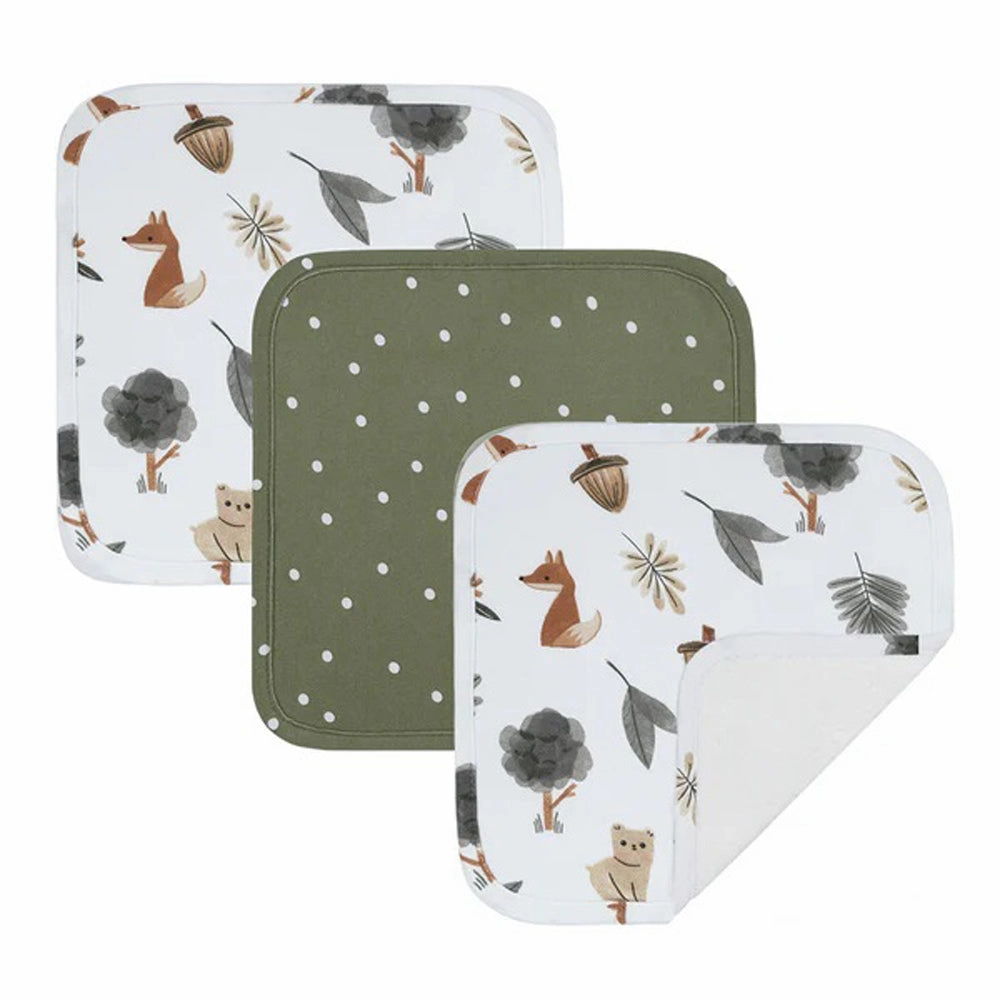 Living Textiles 3pk Wash Cloths Forest Retreat