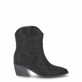 Madden NYC Women's Bling Short Cowboy Boots, Black, 11