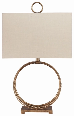 Mahala Antique Gold Finish Metal Table Lamp