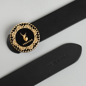 Mark MEN'S BLACK LEATHER BELT FOR MEN