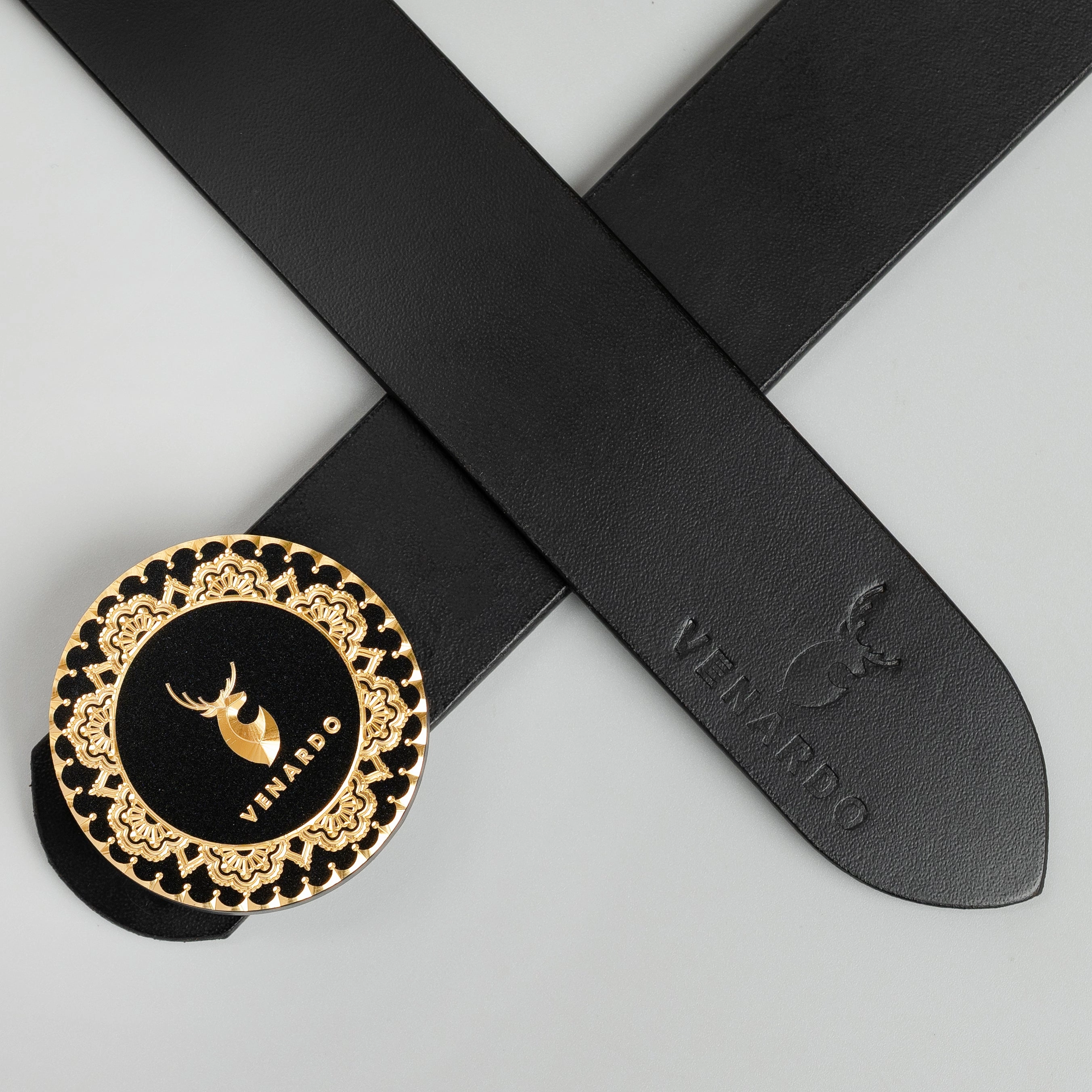 Mark MEN'S BLACK LEATHER BELT FOR MEN