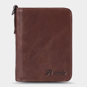Men Genuine Leather Bifold Short Vertical Wallets RFID Blocking 13 Card Slot Card Holder Coin Purse Front Pocket Wallet