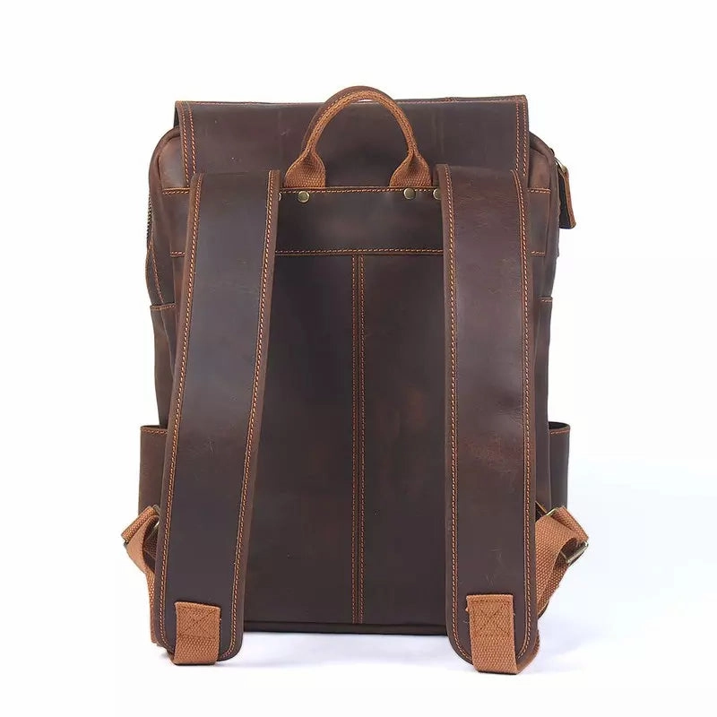Men Leather Backpack Crazy Horse
