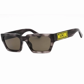Moschino Men's Sunglasses - Grey Horn Plastic Rectangular Frame | MOS166/S 02W8 IR